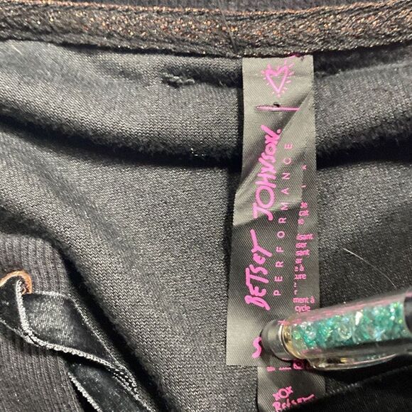 Betsey Johnson Performance Velour Criss-Cross Pullover Sweatshirt Black Small Ne - Picture 11 of 14